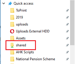 folder does not refresh if network share is pinned in quick access