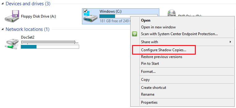 system volume information very large on windows server