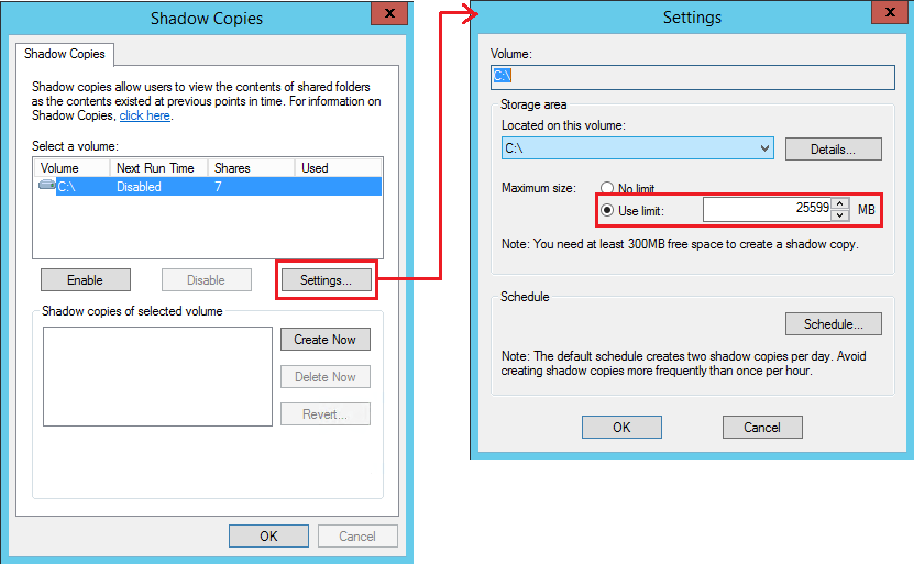 system volume information very large on windows server