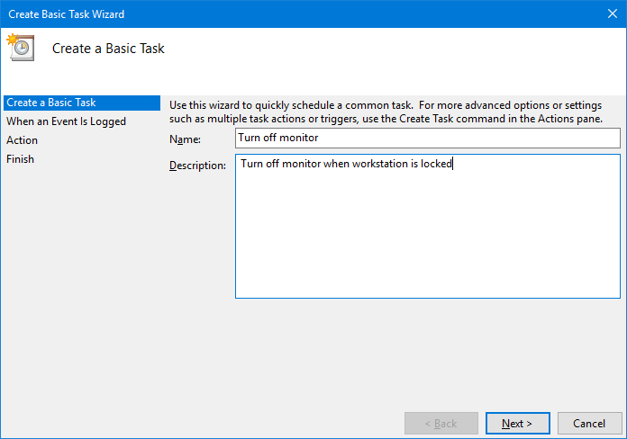 automatically turn off monitor when computer is locked