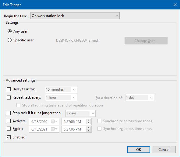 turn off monitor when locking computer