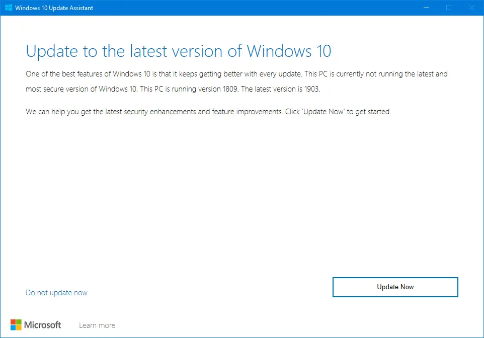 windows 10 v1903 is available now