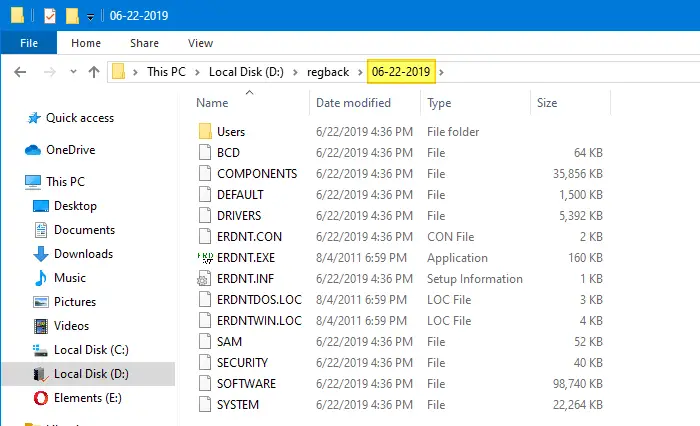 erunt backup registry hives windows 10 - task scheduler