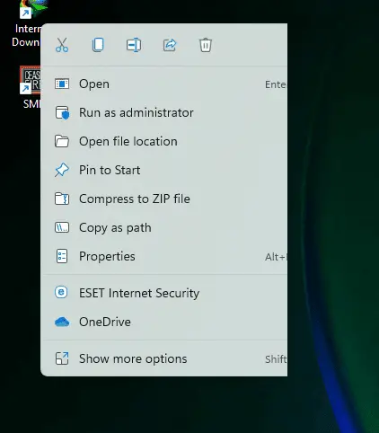 eset context menu windows 11