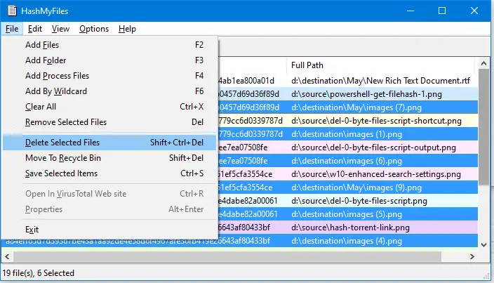 find and delete duplicate files in windows - hashmyfiles