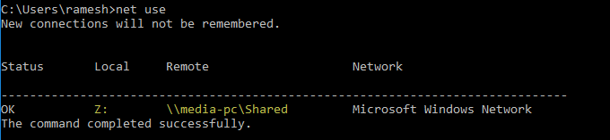 find ip address of mapped network drive