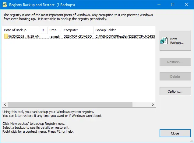 completely backup windows 10 registry - registry backup and restore utility