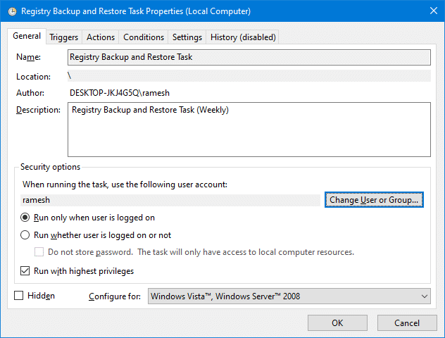 полное резервное копирование реестра Windows 10 - утилита резервного копирования и восстановления реестра - планировщик задач