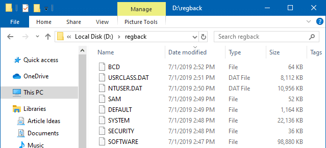 completely backup windows 10 registry hives - reg.exe save command-line