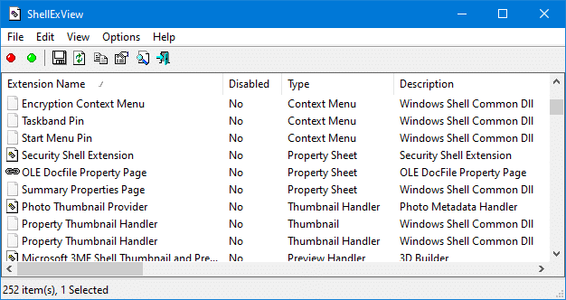 troubleshoot right click Issues Caused by Shell Extensions - shellexview