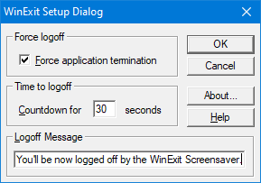 winexit logoff screensaver in windows 10