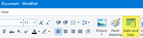 insert date/time in any program - wordpad