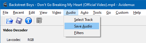 convert mp4 to mp3 offline - extract audio from video - avidemux