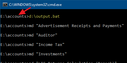 directory list structure batch file powershell