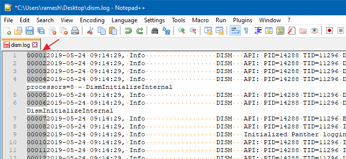 reverse lines in a text file notepad++