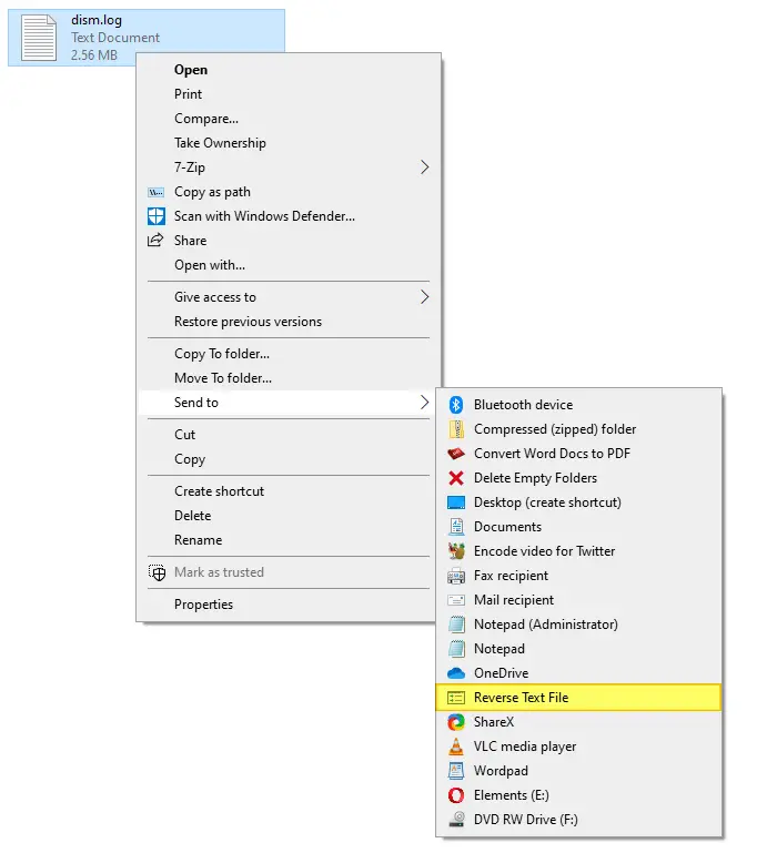 reverse lines in a text file windows vbscript