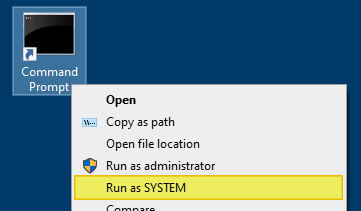 run program as system using the right-click menu
