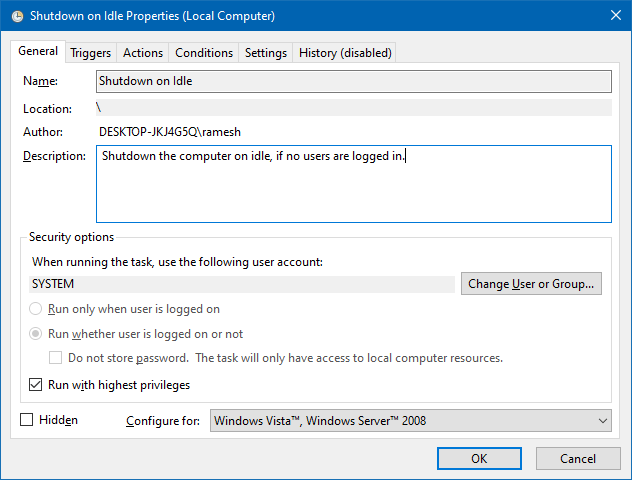 install updates and shut down windows 10