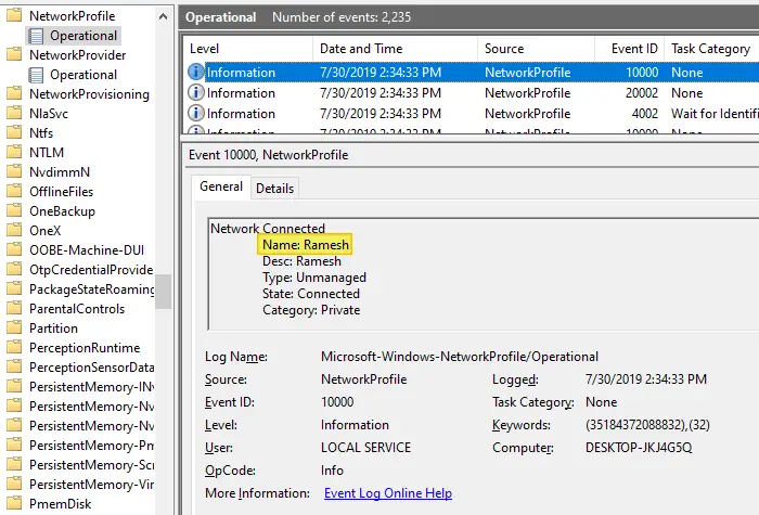 trigger launch program when connecting to a specific network connection