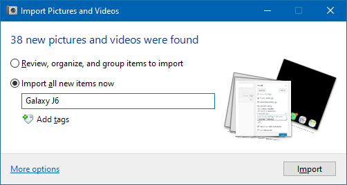 import pictures and videos autoplay windows 10