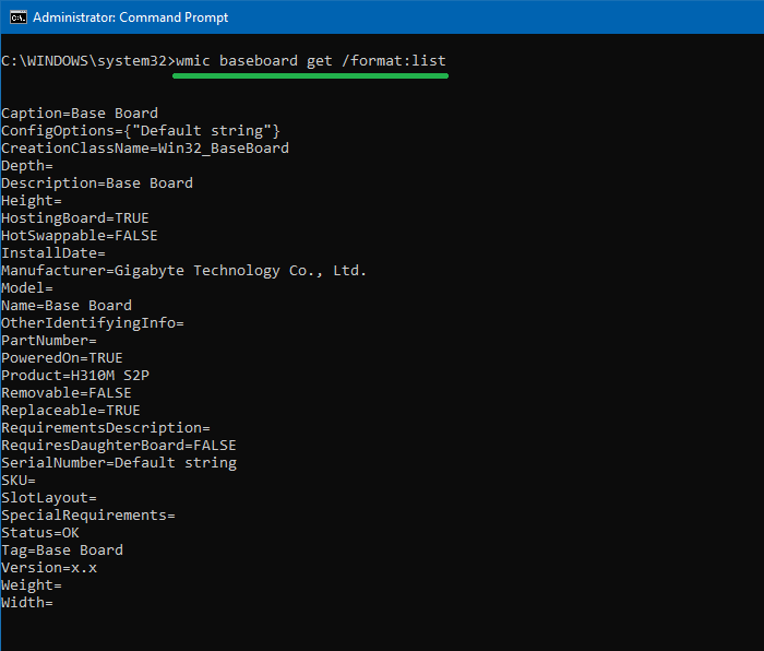 find motherboard make and model