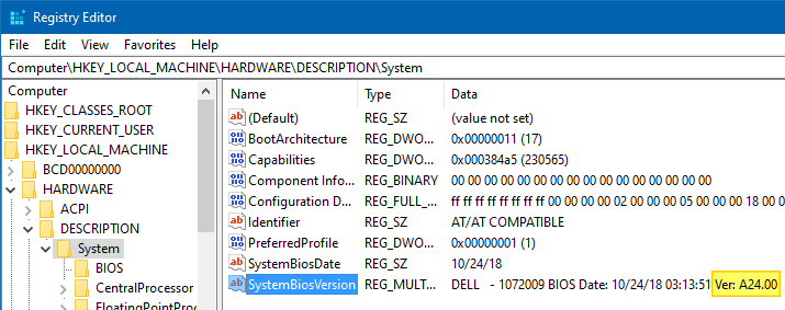 find bios information and update bios