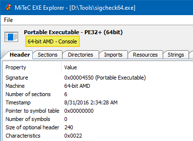 find out if exe is 32-bit or 64-bit