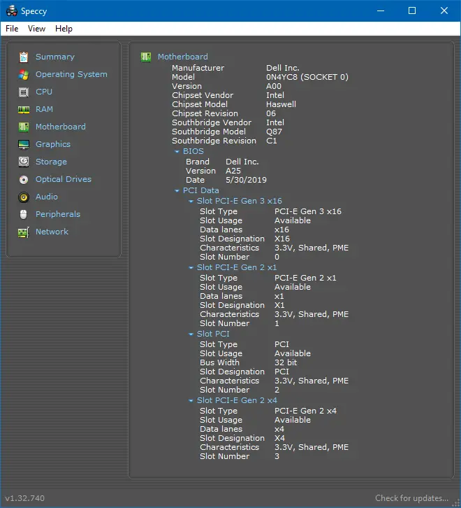 find motherboard make and model