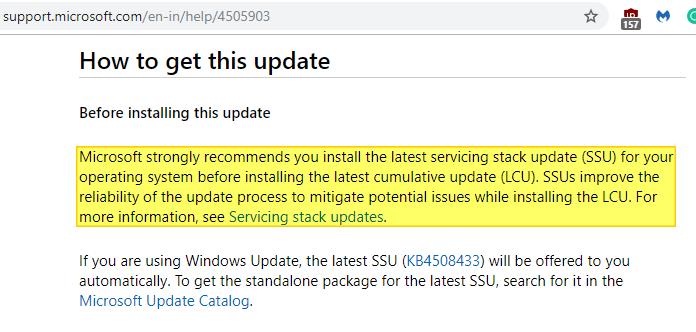 cumulative update installs twice in windows 10