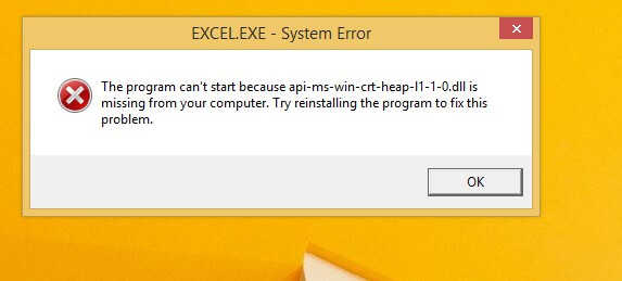 api-ms-win-crt-heap-l1-1-0.dll missing