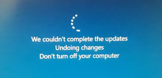 windows 10 0x800f0922 undoing changes reboot loop