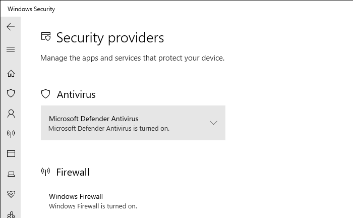 windows defender service missing - security at a glance is empty
