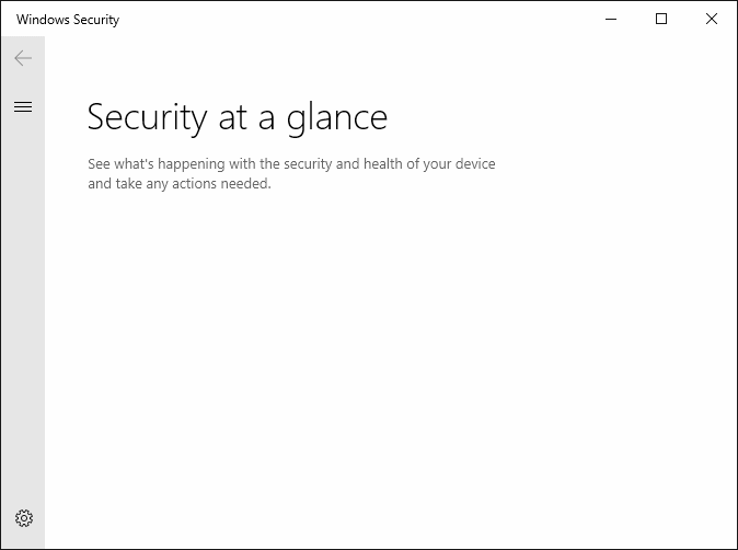 windows defender service missing - security at a glance is empty