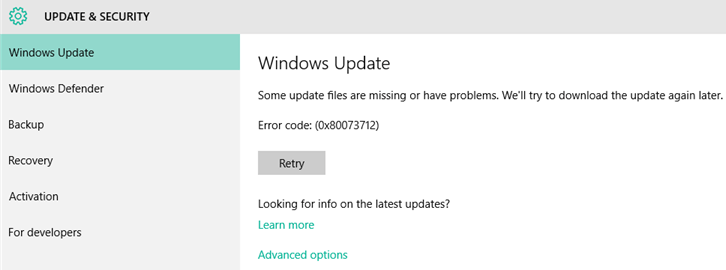 80073712 windows update error