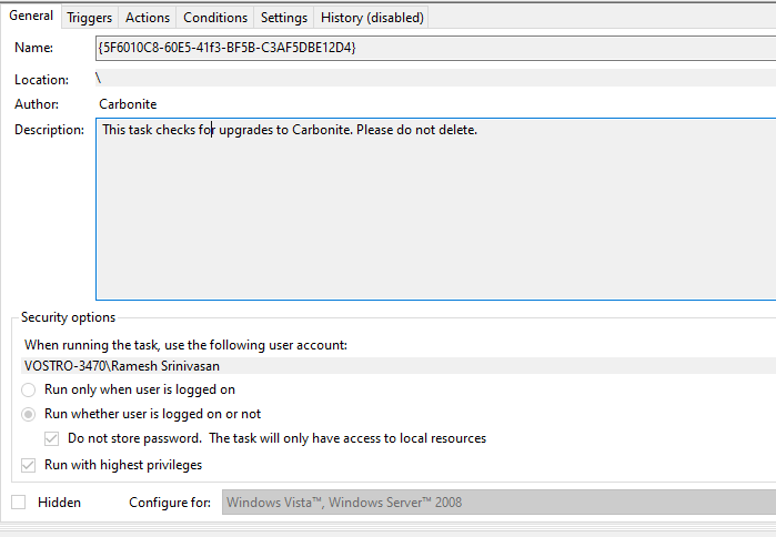 v2004 credentials bug - scheduler with s4u task carbonite