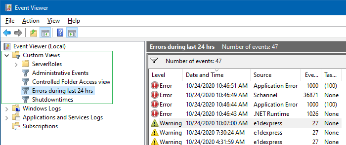 event viewer jump to a log directly