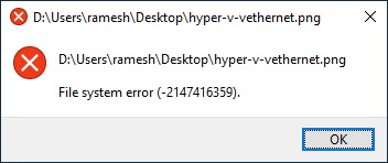 File system error (-2147416359)