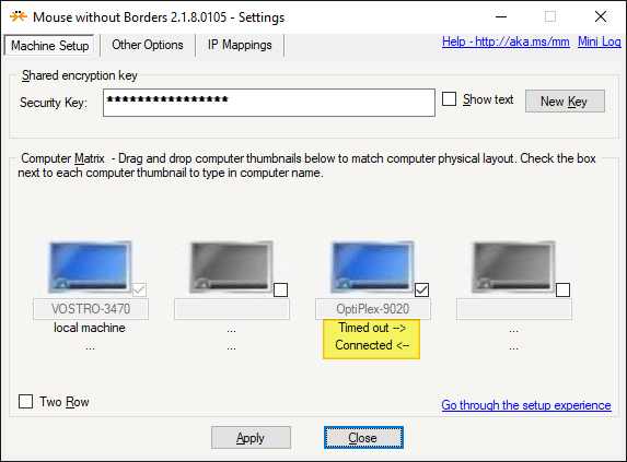 mousewithoutborders one-way connection only