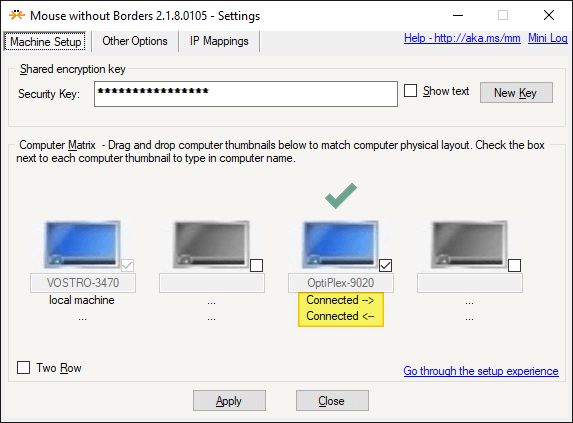 mousewithoutborders two way connection