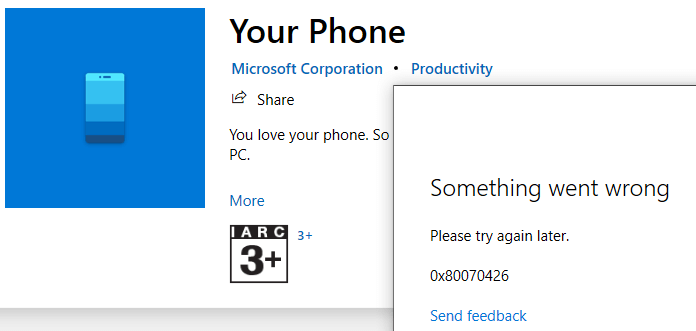 error code 0x80070426 windows 10 error code 0x80070426 windows 10