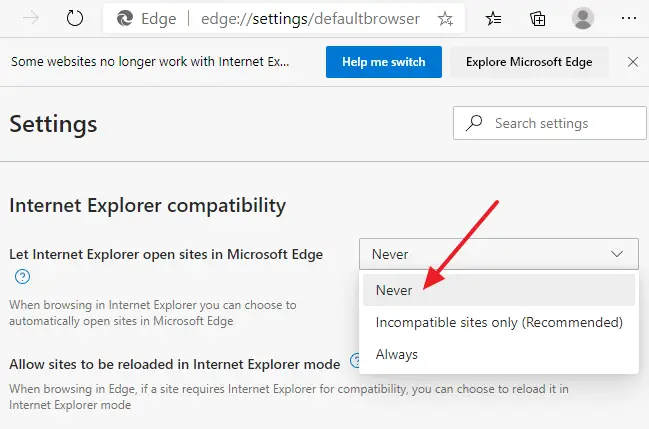 How To Stop Internet Explorer From Redirecting To Microsoft Edge E68