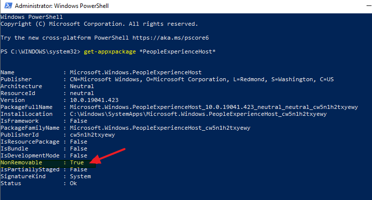 get-appxpackage nonremovable