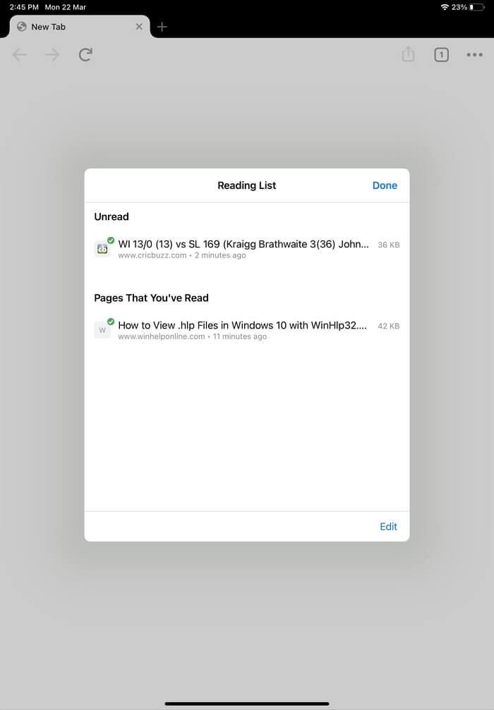 google "reading list" offline reading