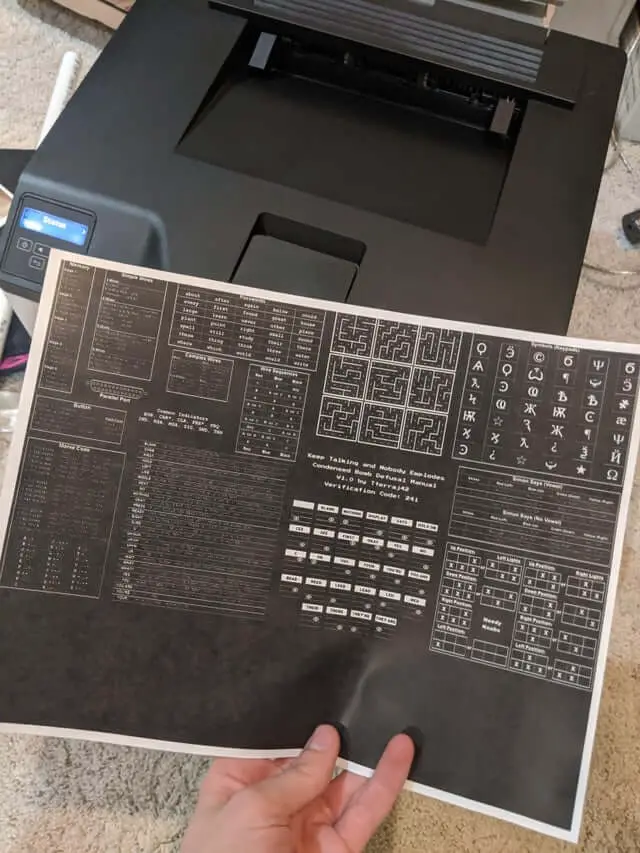 printer inverted colors printing