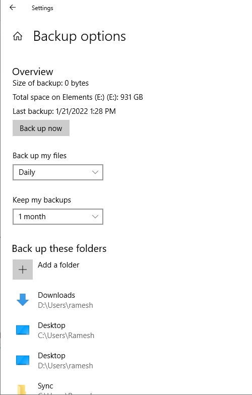 file history not working - element not found error