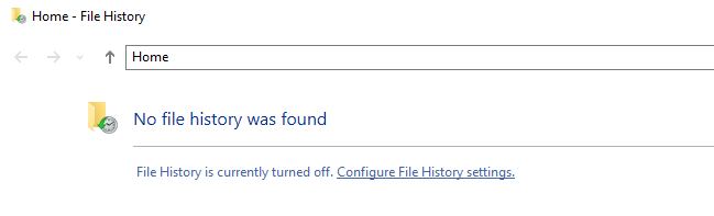 file history not working - element not found error