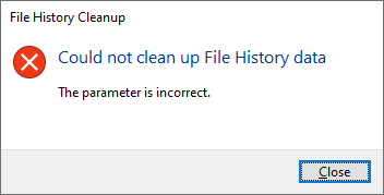 file history not working - element not found error