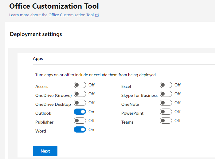 office customization tool online - configuration xml creator