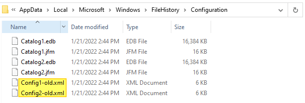 file history not working - element not found error