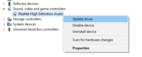 audio driver update